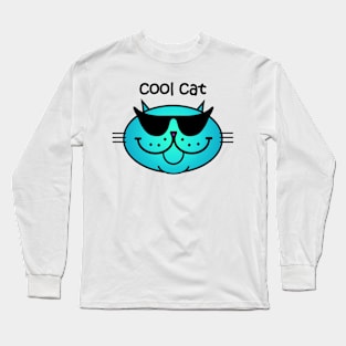 COOL CAT 2 - Shady Blue Long Sleeve T-Shirt